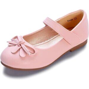 Hehainom Girls Dress Shoes with Flower - Size 8. Pink Pu Color